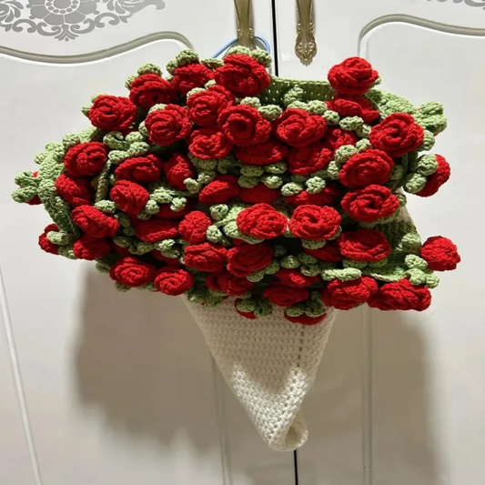 Hand-Knitted Rose Blanket DIY Kit & Ready