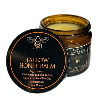 Organic Grass-Fed Beef Tallow Balm With Raw Honey