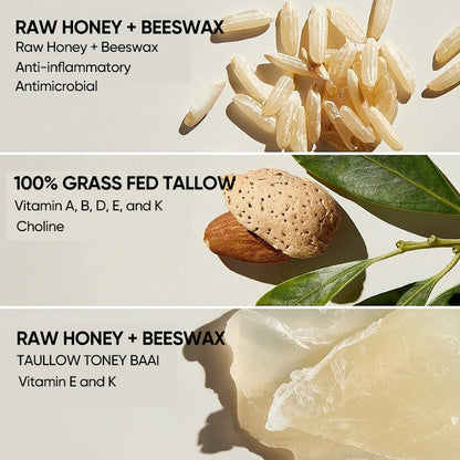 Organic Grass-Fed Beef Tallow Balm With Raw Honey