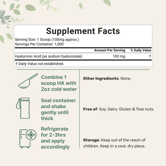 Micro Ingredients Hyaluronic Acid Powder, DIY Facial Serum, Skin Hydration Care Formula