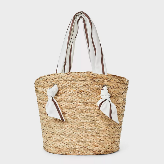 Scarf Basket Tote Handbag