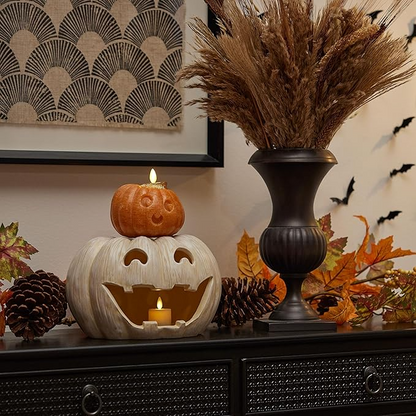 Jack-o'-Lantern Pumpkin Tealight Holder