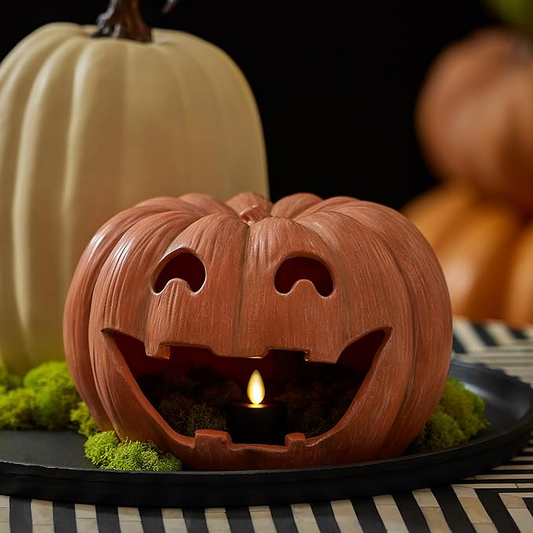 Jack-o'-Lantern Pumpkin Tealight Holder