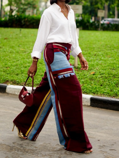 Patchwork Wide Leg Pants