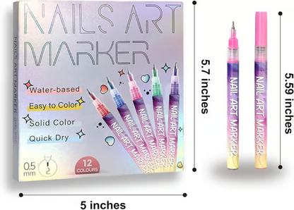 12 Colors Nail Art Pens Set