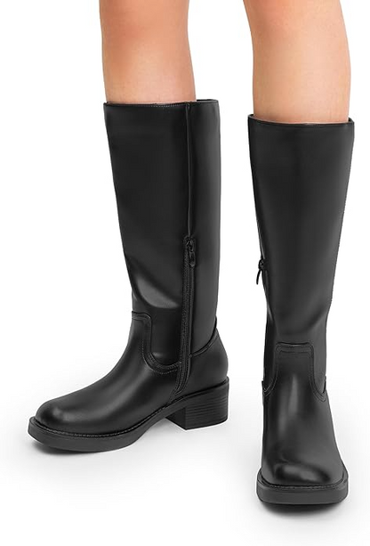 Womens Knee High Boots Square Toe