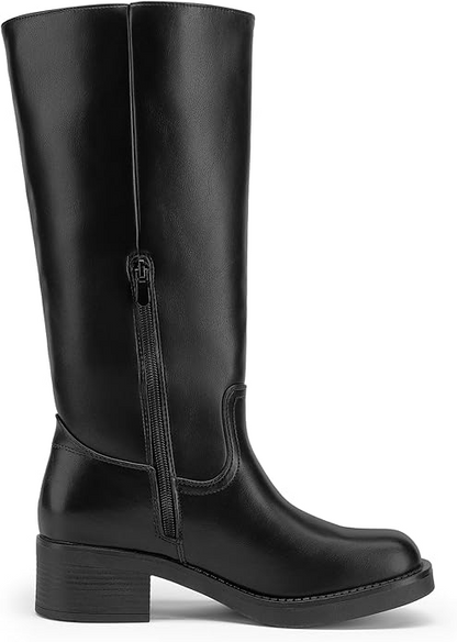 Womens Knee High Boots Square Toe