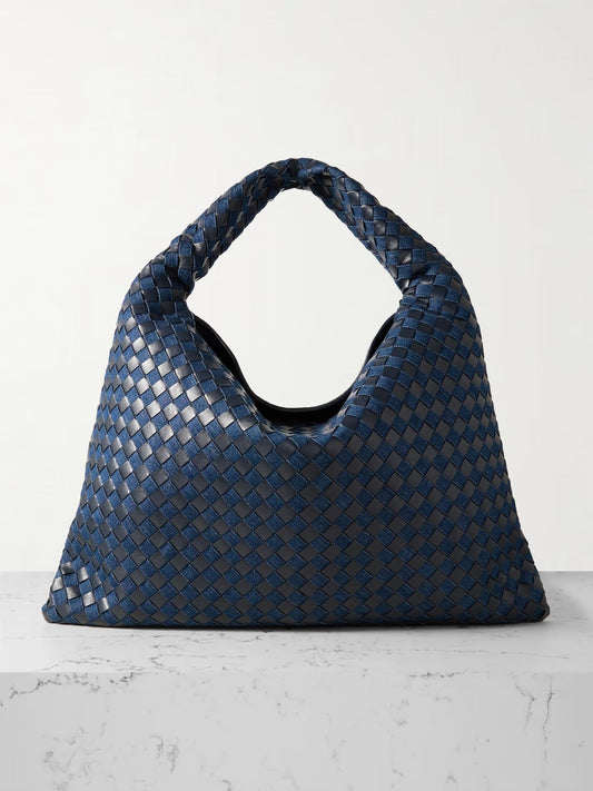 Large Leather And Denim Tote