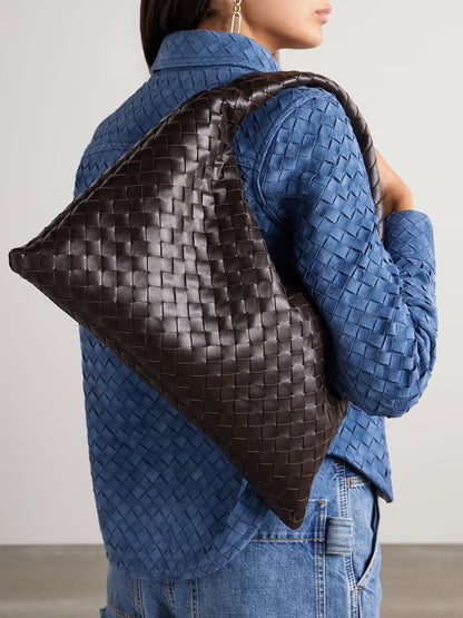Large Leather And Denim Tote