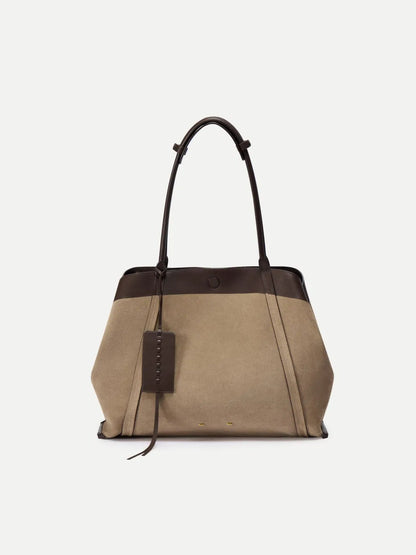 Convertible Tote Bag Large In Dutch Calfskin And Suede