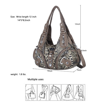 Leopard Print Shoulder Handbag