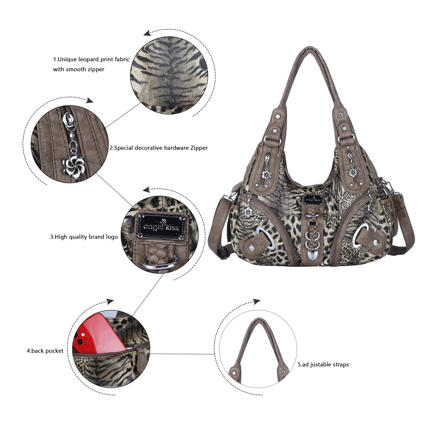 Leopard Print Shoulder Handbag