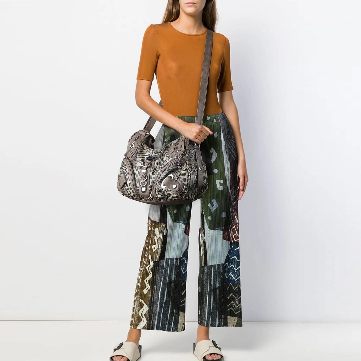 Leopard Print Shoulder Handbag