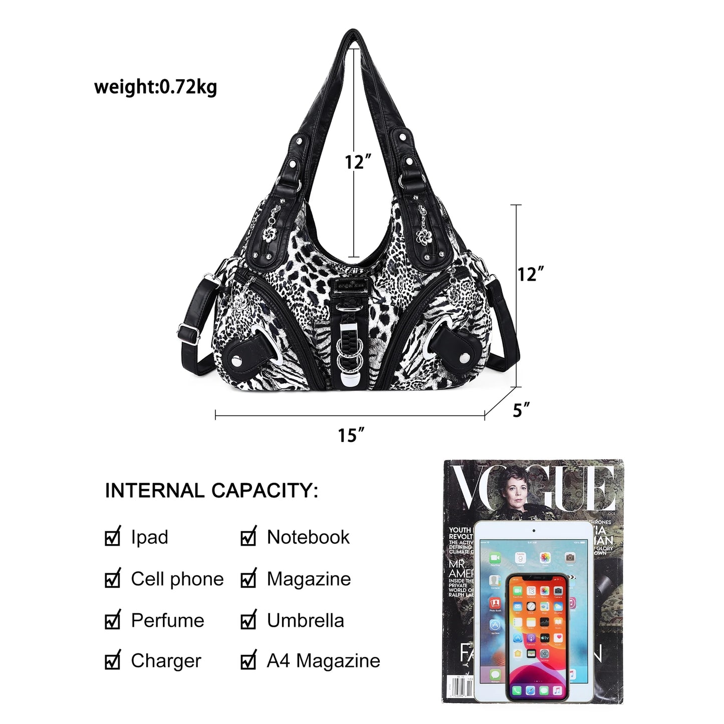 Leopard Print Shoulder Handbag
