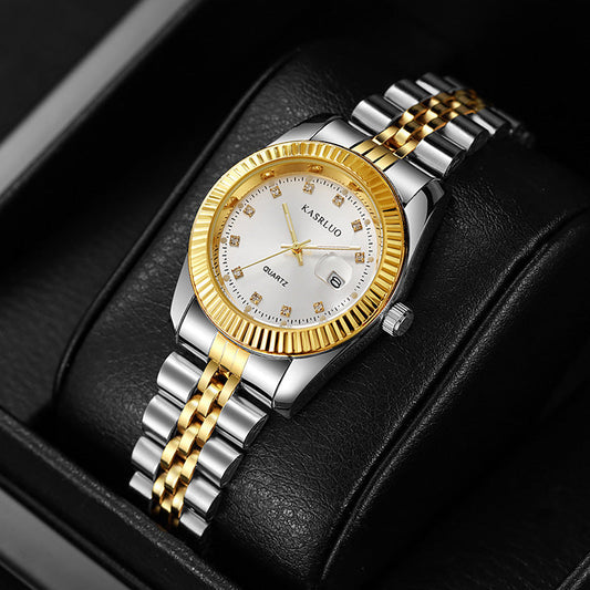 Silver Diamond Dial Two Tone Jubilee Bracelet Watch