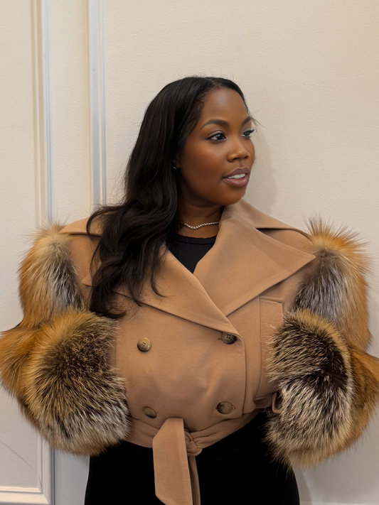 Bougie Fox Fur Crop Jacket