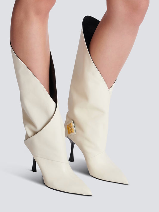 Twist Heeled Leather Boots
