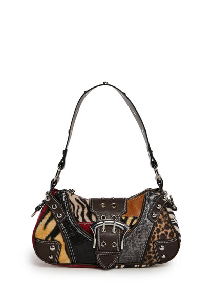 Leather Patchwork Shoulder Bag