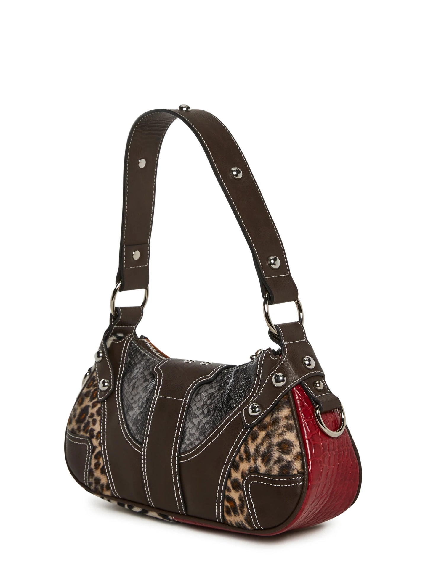 Leather Patchwork Shoulder Bag