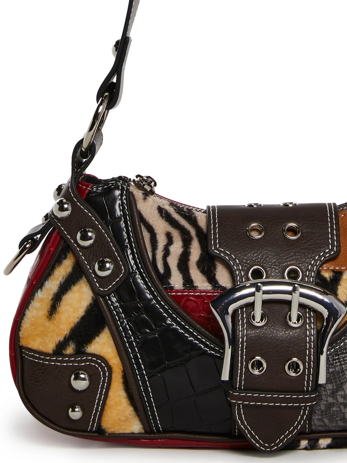 Leather Patchwork Shoulder Bag