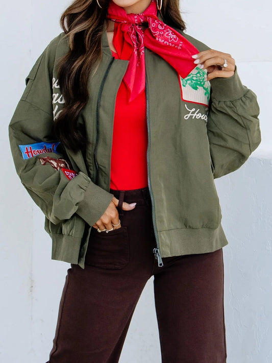 Army Green Long Sleeve Jacket