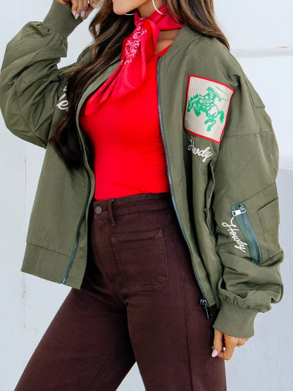 Army Green Long Sleeve Jacket