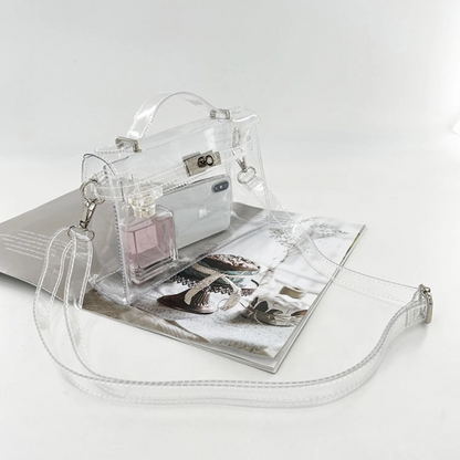 Gold Clear Jelly Satchel Bag