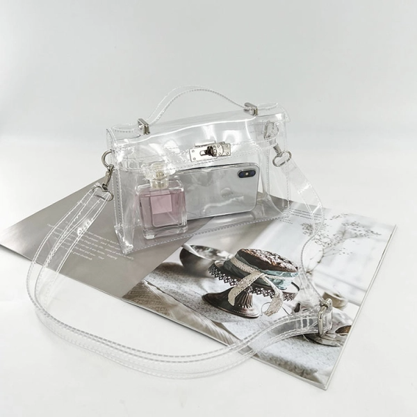 Gold Clear Jelly Satchel Bag