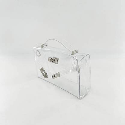 Gold Clear Jelly Satchel Bag