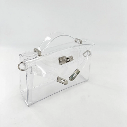 Gold Clear Jelly Satchel Bag
