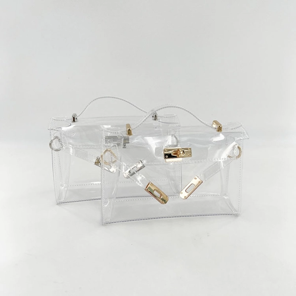 Gold Clear Jelly Satchel Bag