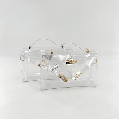 Gold Clear Jelly Satchel Bag