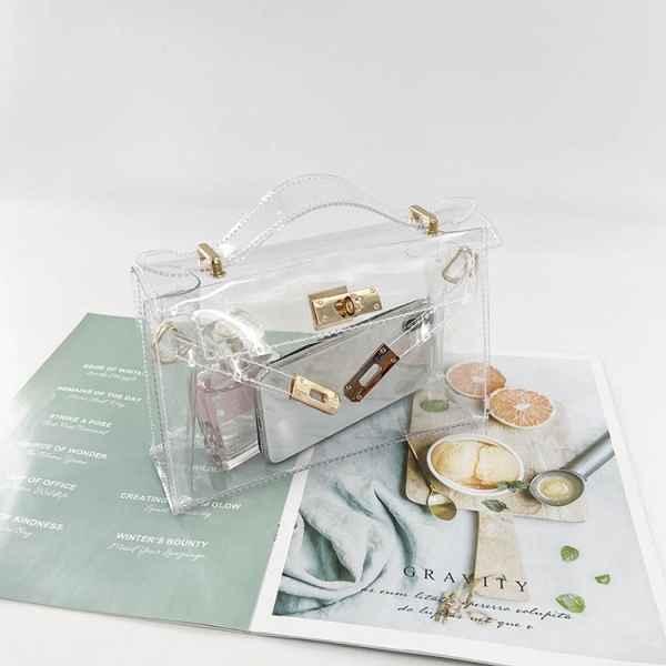 Gold Clear Jelly Satchel Bag