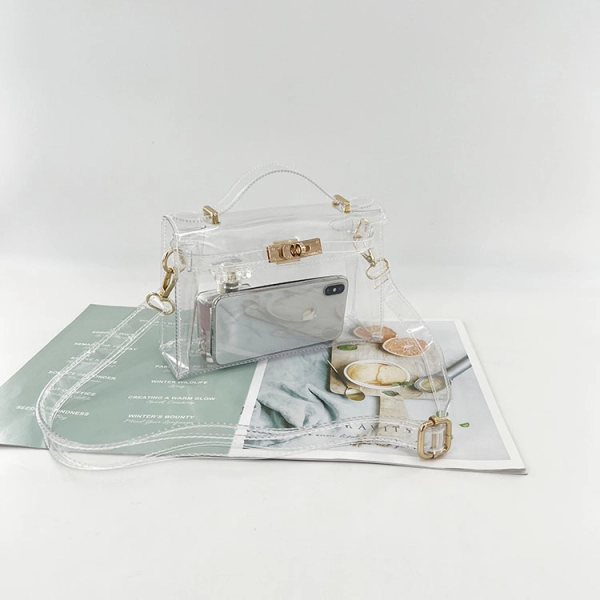 Gold Clear Jelly Satchel Bag