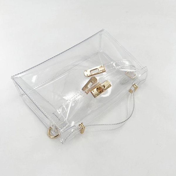 Gold Clear Jelly Satchel Bag