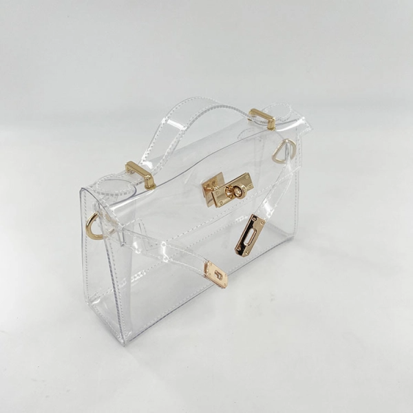 Gold Clear Jelly Satchel Bag