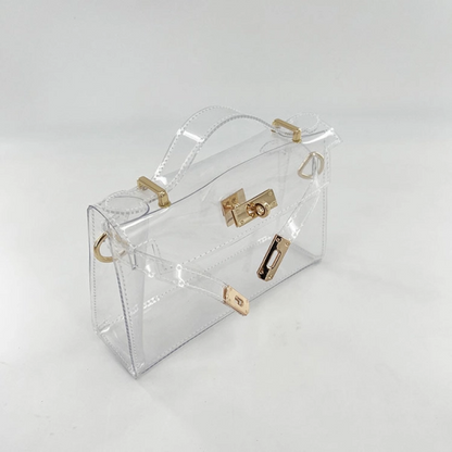 Gold Clear Jelly Satchel Bag