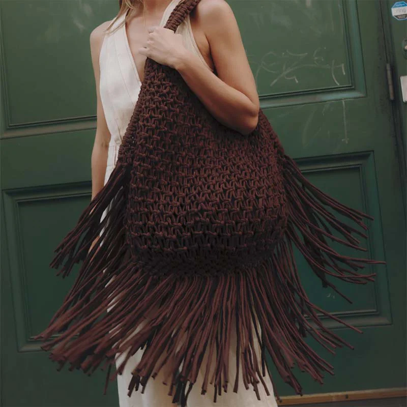 Knitted Woven Tasser Bag