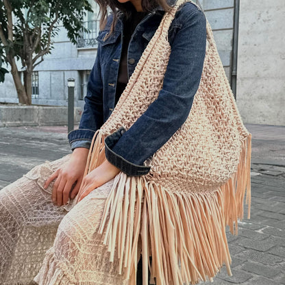 Knitted Woven Tasser Bag