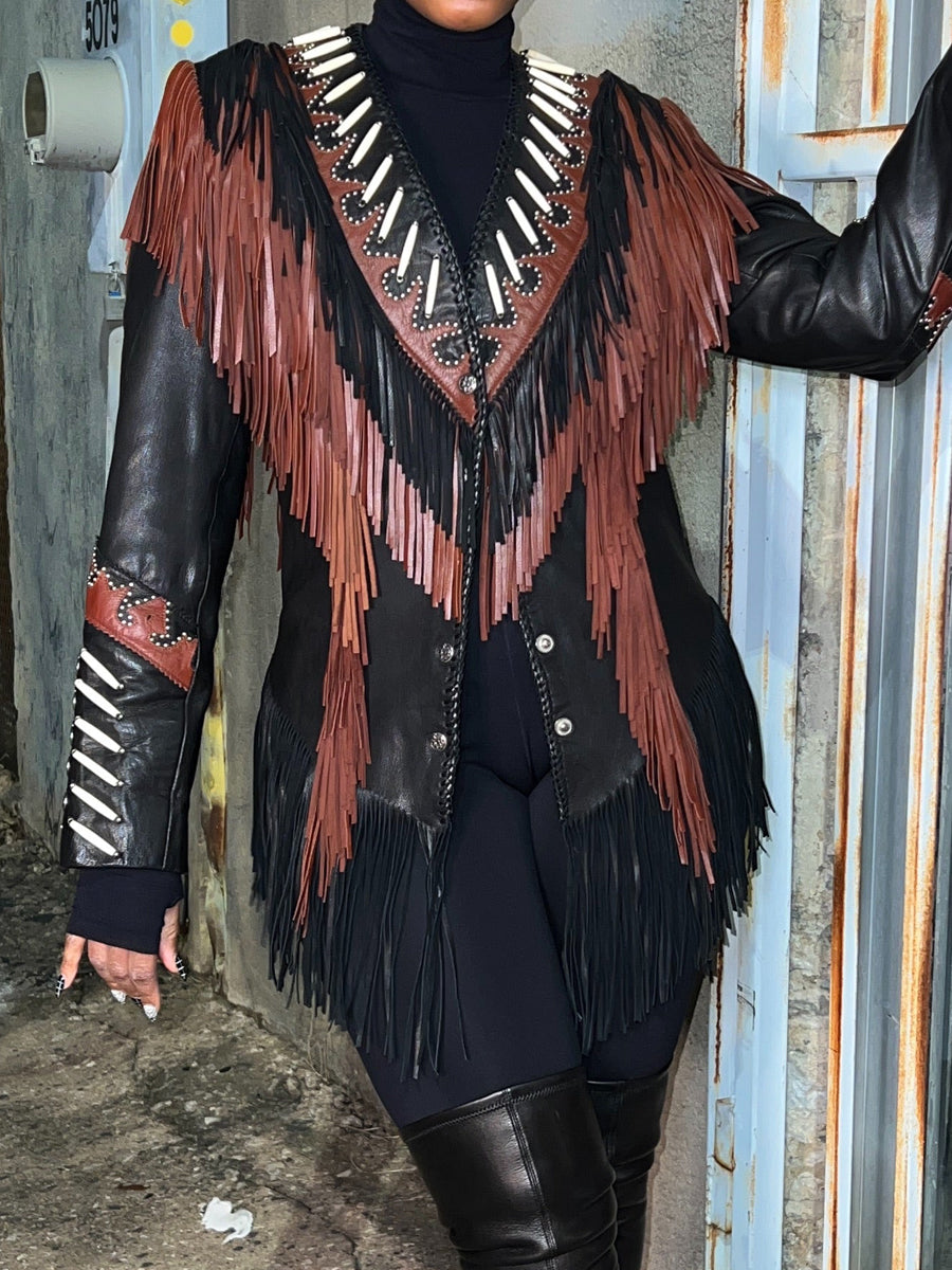 Leather Fringe Jacket