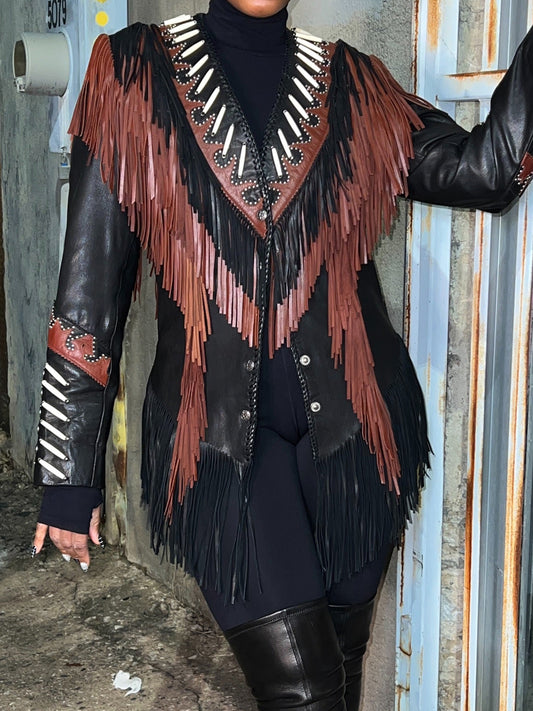 Leather Fringe Jacket
