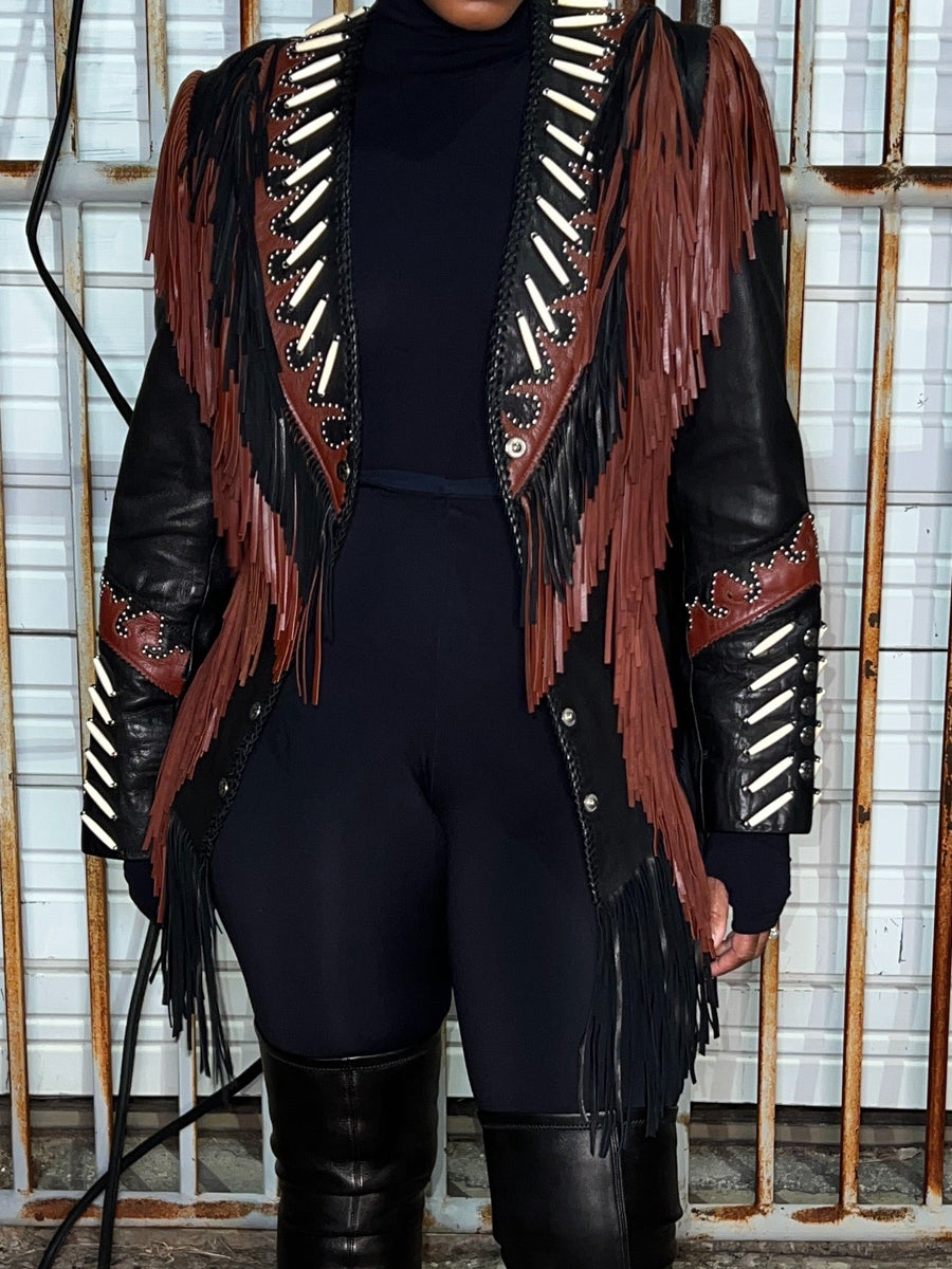 Leather Fringe Jacket