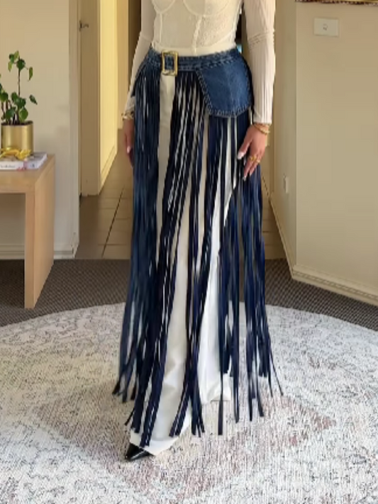 Denim Tassel Belt