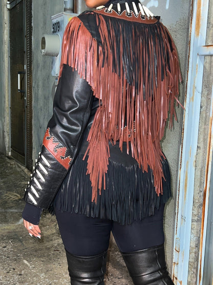 Leather Fringe Jacket