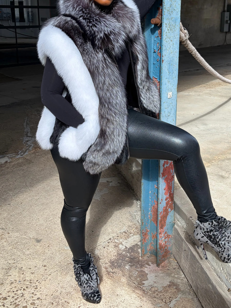 Faux Fox Fur Coat Vest