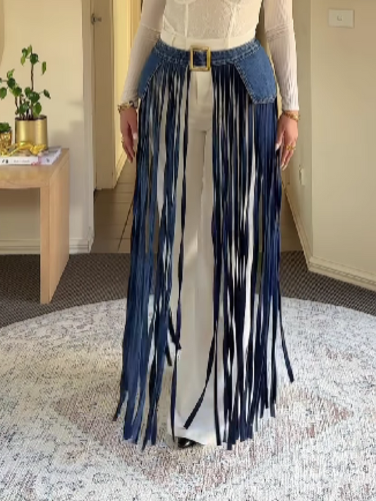 Denim Tassel Belt