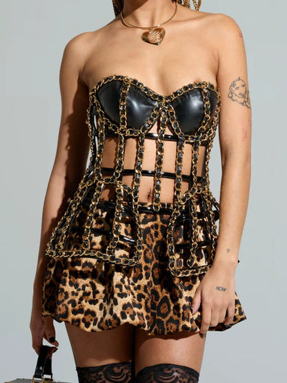 Chain Detail Bustier Top
