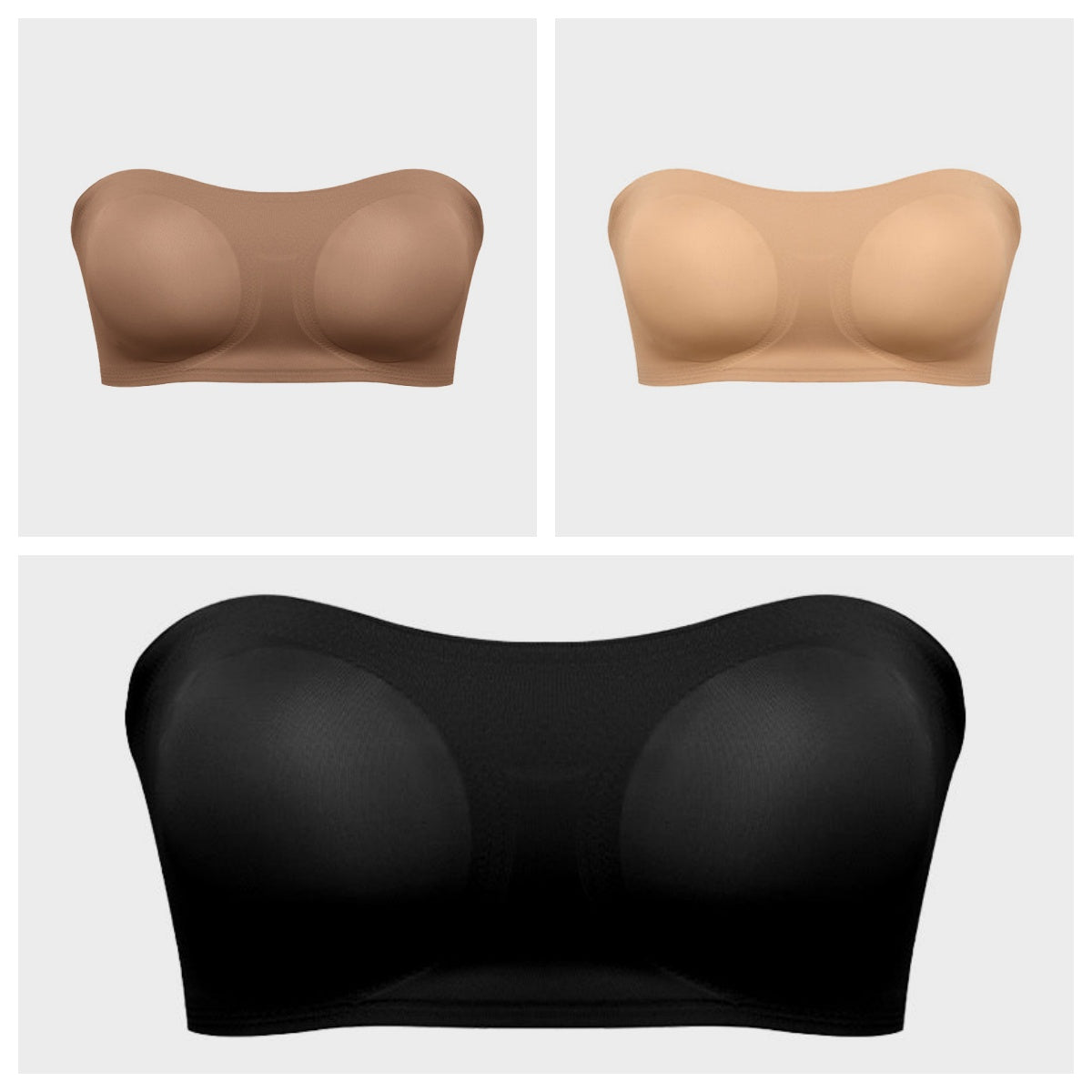 Non-Slip Crossover Side Hook Bandeau Bra
